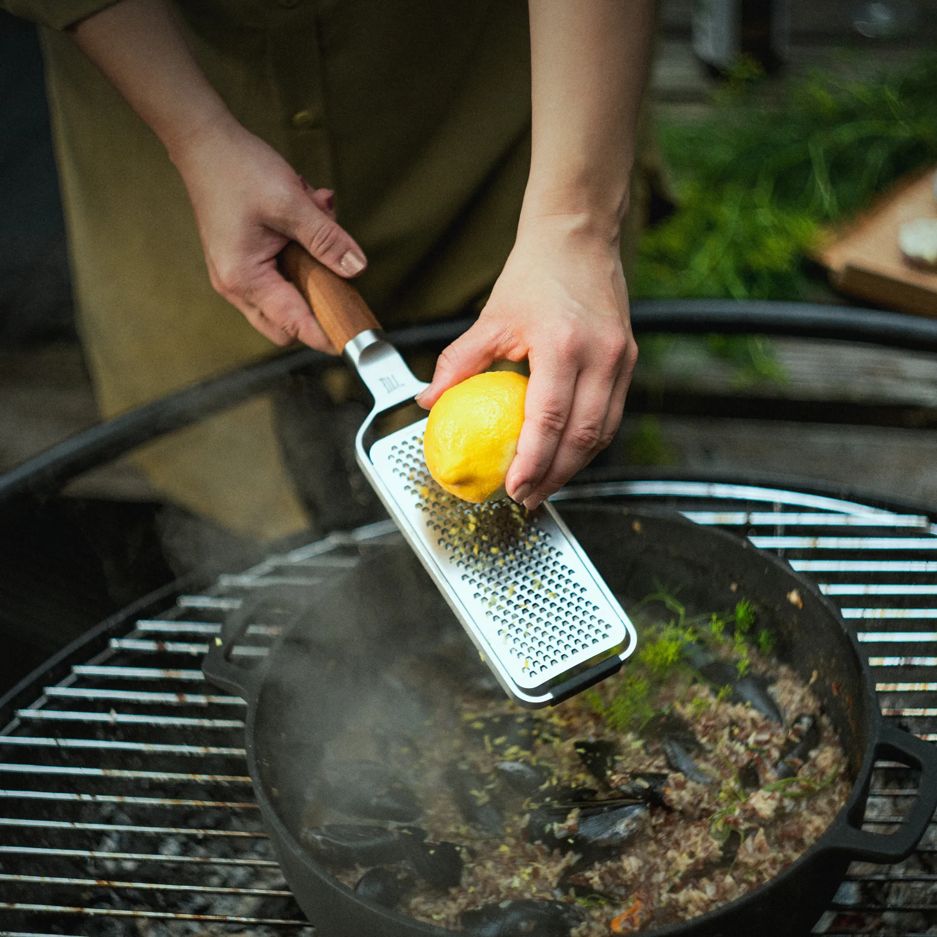 Norden grate fine, Stainless steel-birch Fiskars