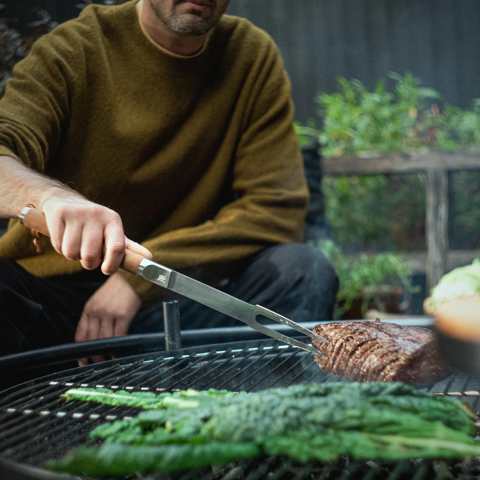 Norden grill fork, Stainless steel-birch Fiskars
