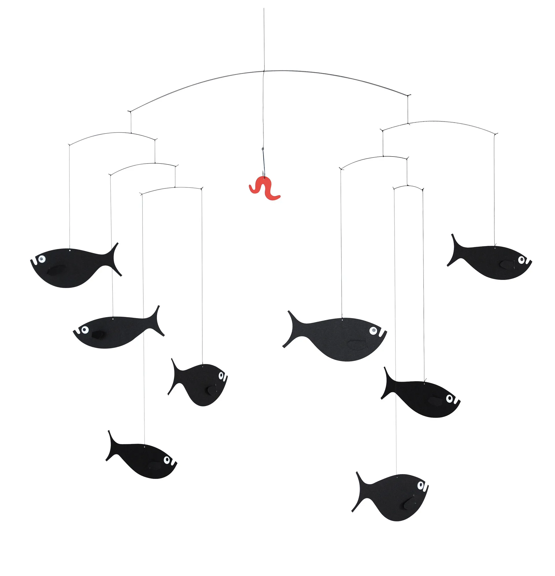 Shoal of fish mobile, black Flensted Mobiles