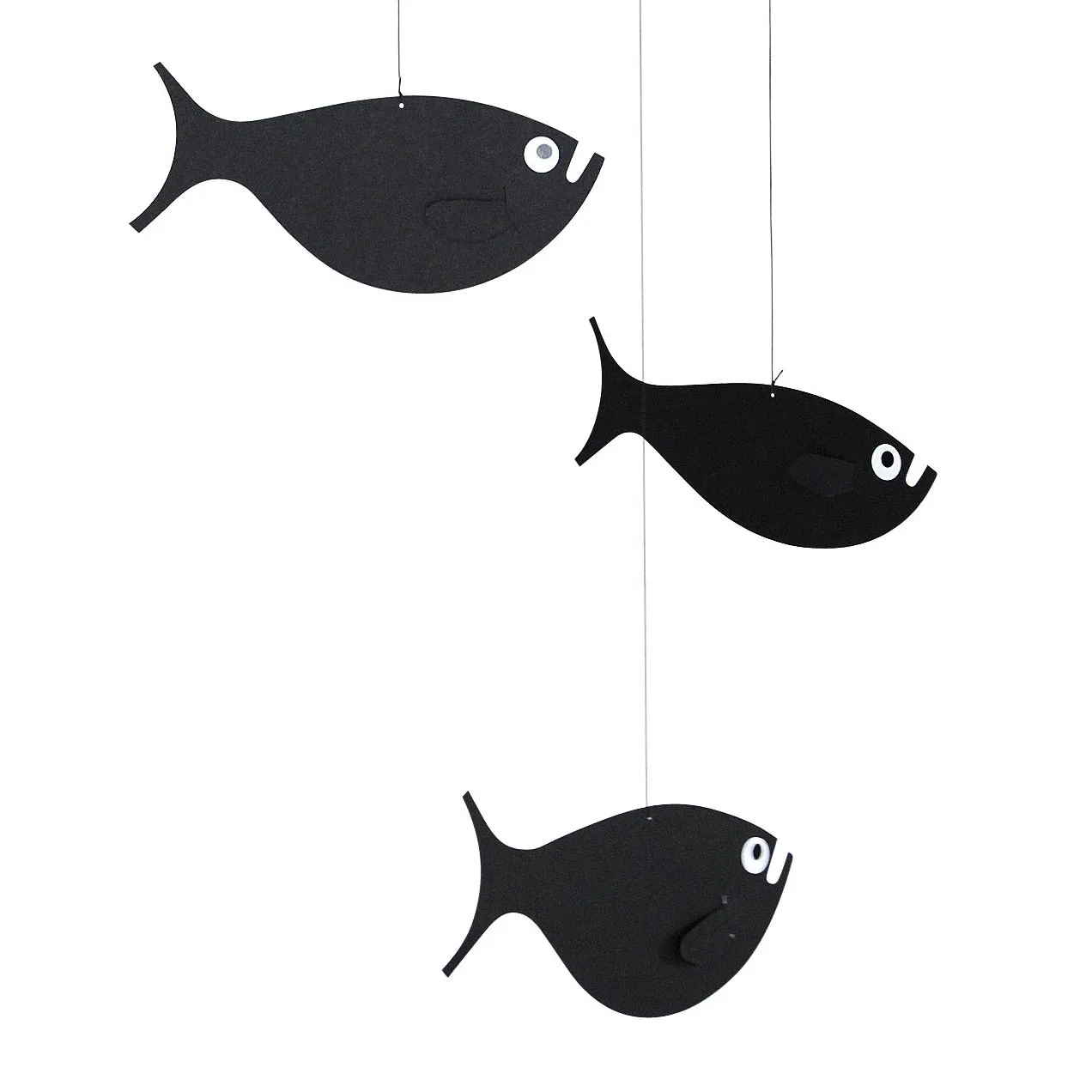 Shoal of fish mobile, black Flensted Mobiles