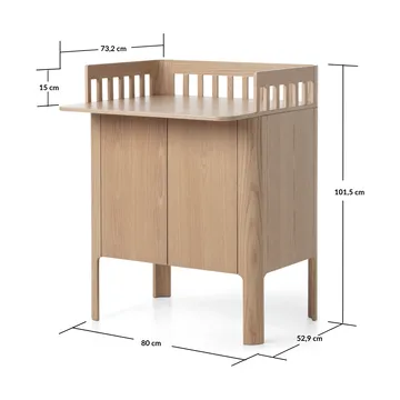 Nova changing table 80x101 cm - Oak - FLEXA