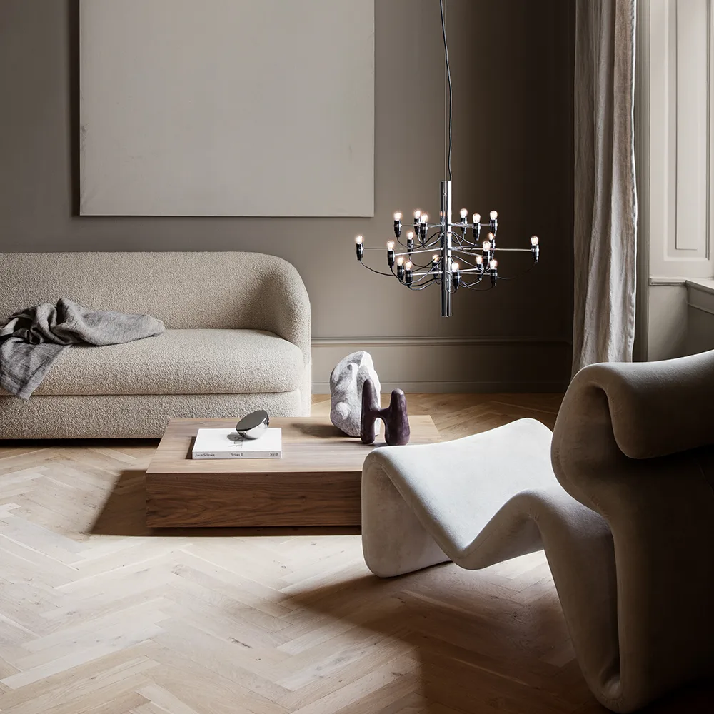 2097 Sarfatti chandelier, Chrome 18 lamps Flos