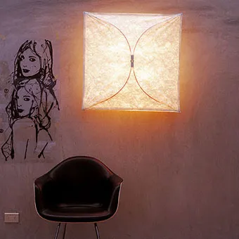 Ariette 1 wall lamp, White, textile fabric Flos