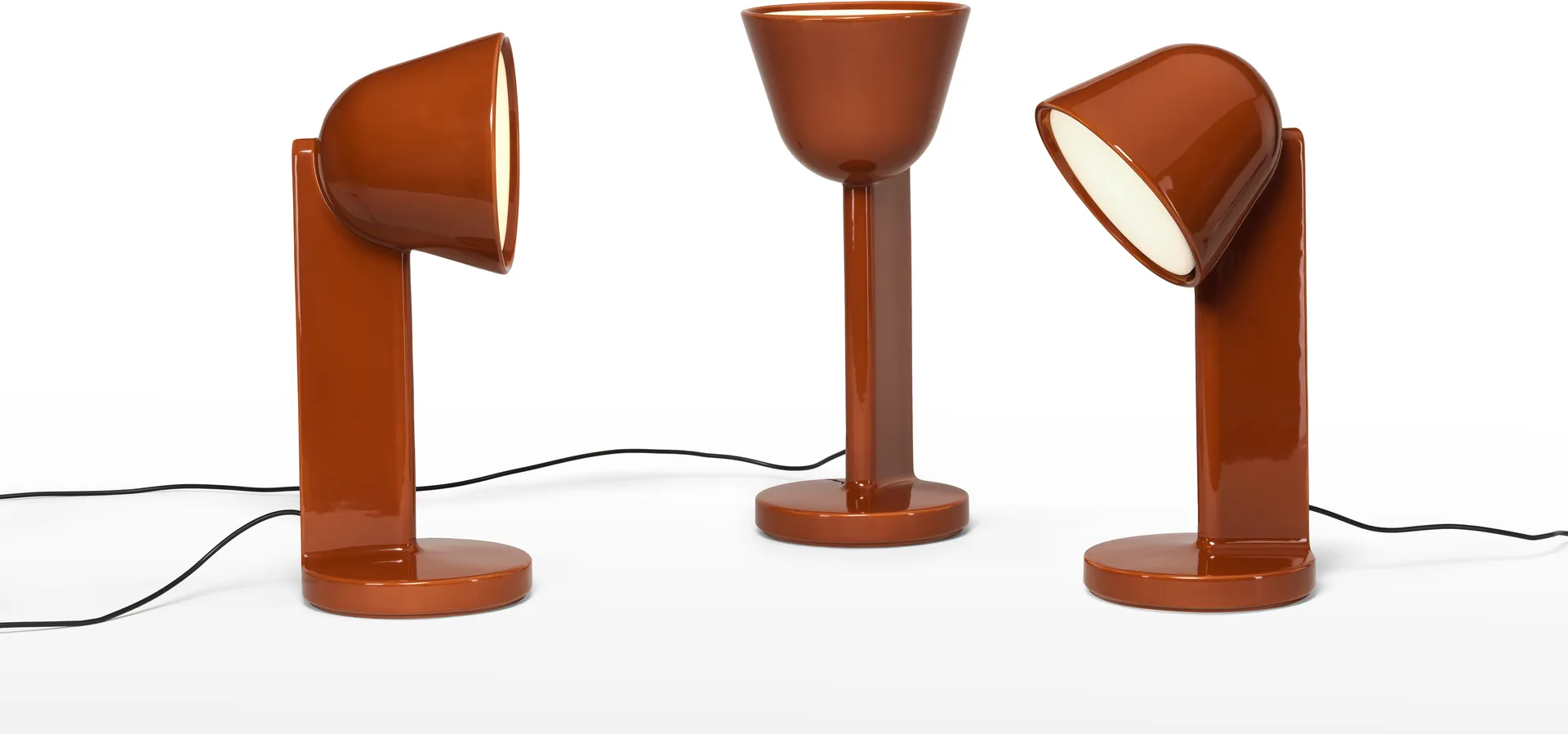 Ceramic Down table lamp, Rust red Flos