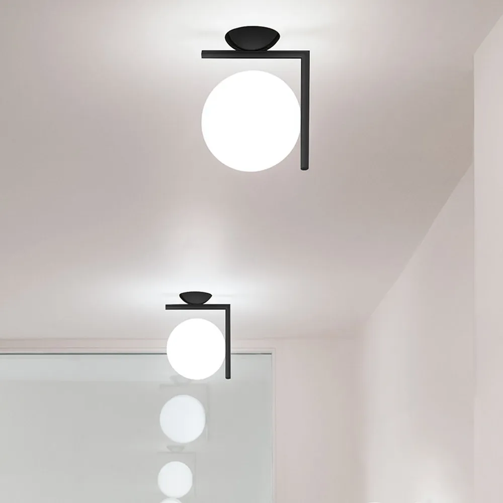 IC lights C/W1 wall lamp, Chrome, opal Flos