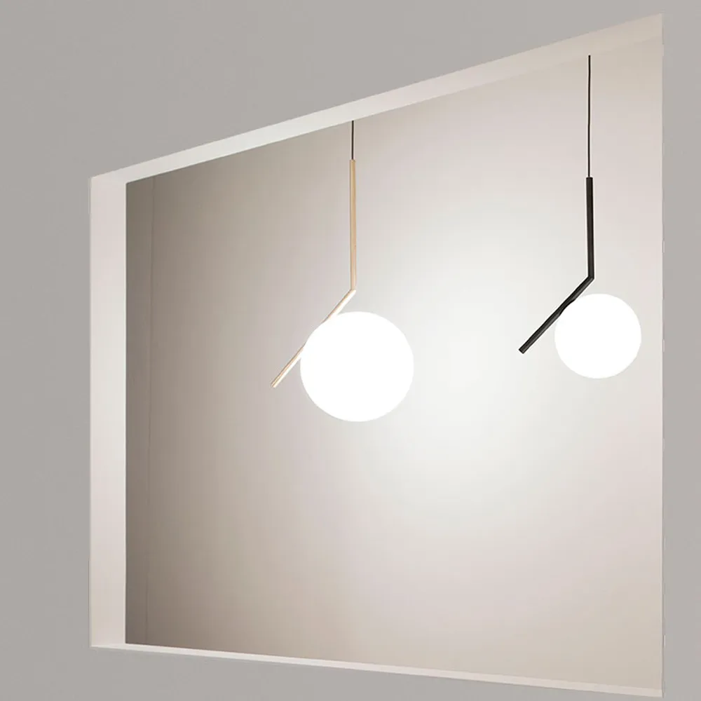 IC lights S1 pendant, Black, opal Flos