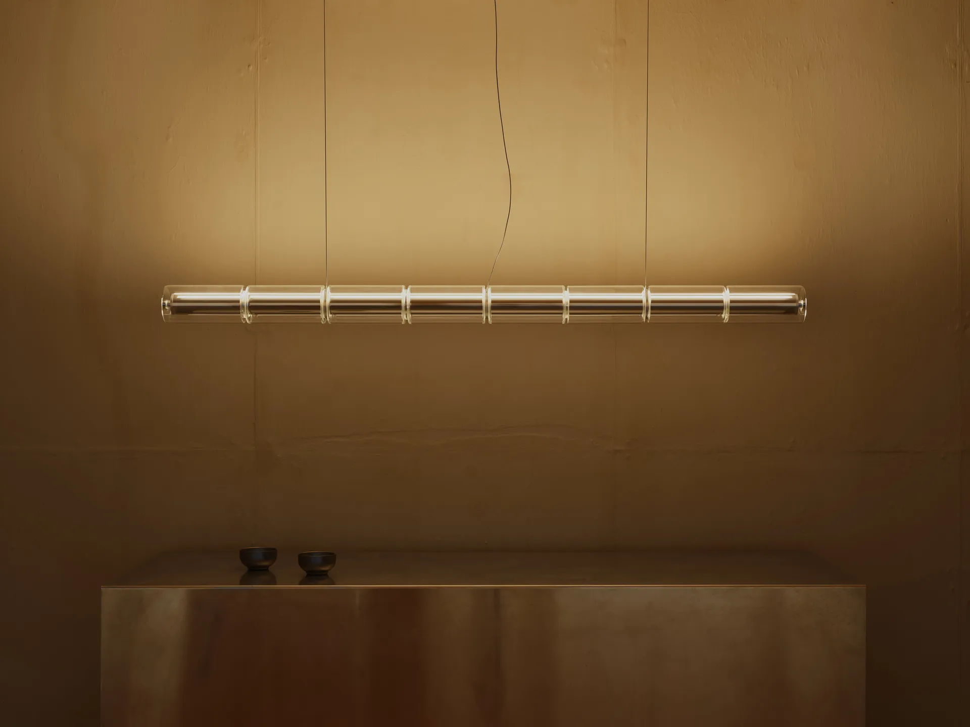 Luce Cilindrica S1 pendant 165.6 cm, Glass Flos