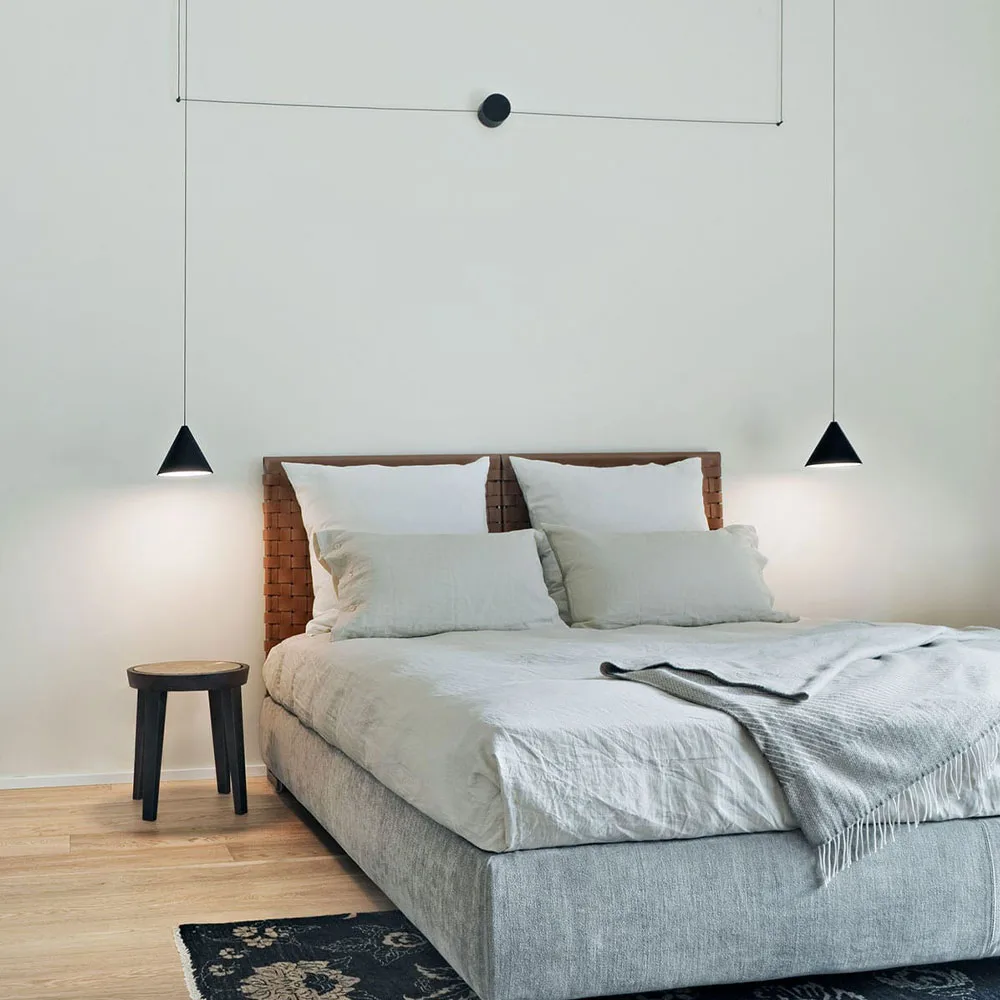 String Light Cone pendant, White, 12 m cable Flos