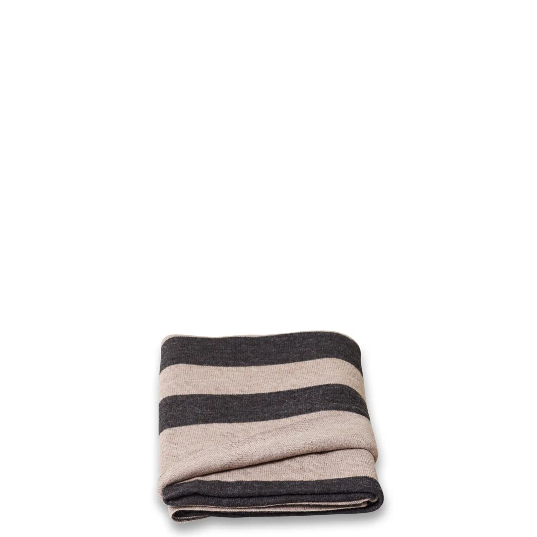 Aymara blanket 130x190 cm, Ribbon Beige-black Form & Refine