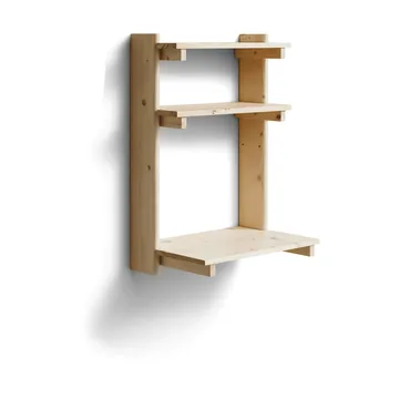 Beam wall shelf with desk - Pinewood - Form & Refine