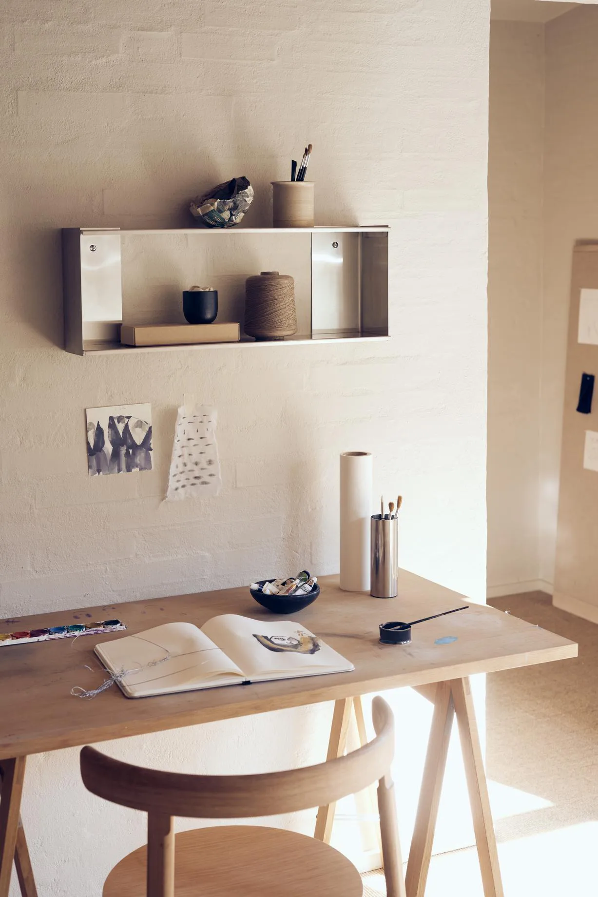 Taper storage shelf 70x25 cm, Stainless steel Form & Refine
