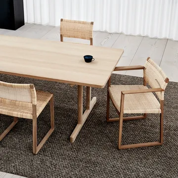 BM62 armchair - Wicker natural-lacquered oak frame - Fredericia Furniture