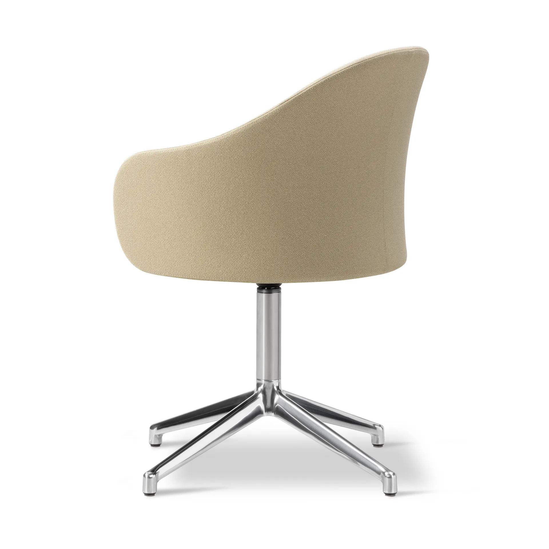 Gomo Armchair armchair swivel base 4-star, Mylla 811-polished aluminium Fredericia Furniture