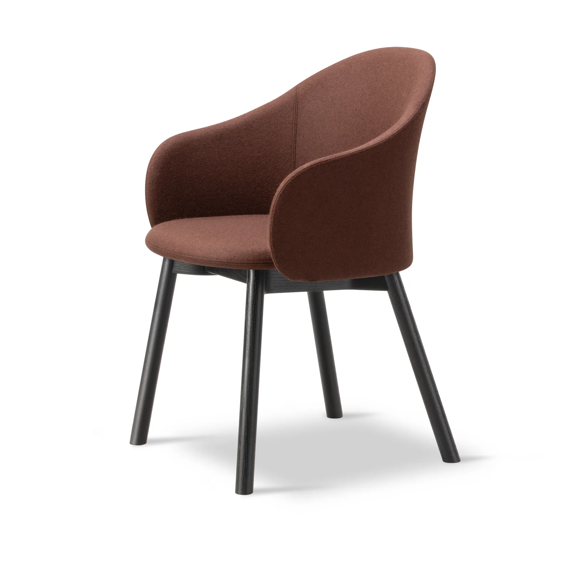 Gomo Armchair armchair wood base, Blazer CUZ4D Dunalk–black lacquered oak Fredericia Furniture