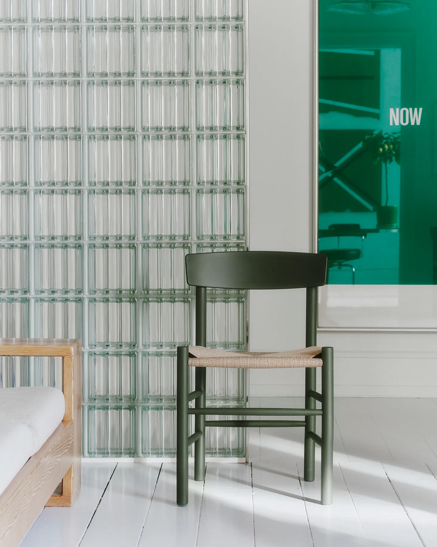 J39 chair, Khaki green-braided natural Fredericia Furniture