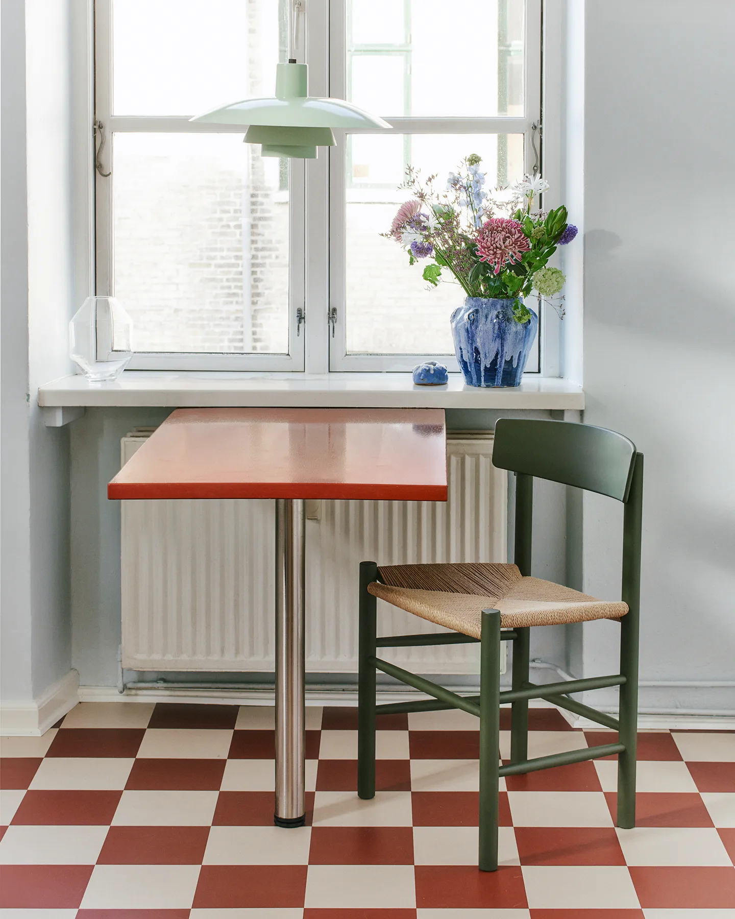 J39 chair, Khaki green-braided natural Fredericia Furniture