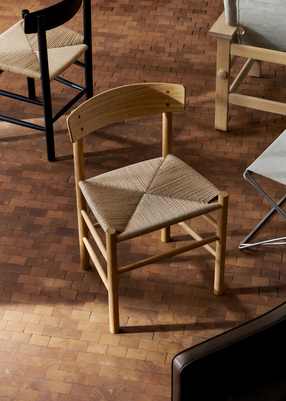 J39 chair, Oiled oak - braided natural Fredericia Furniture