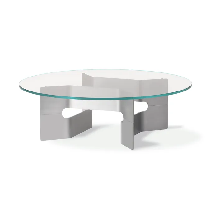 JG coffee table Ø98 cm - Glass-brushed aluminium - Fredericia Furniture