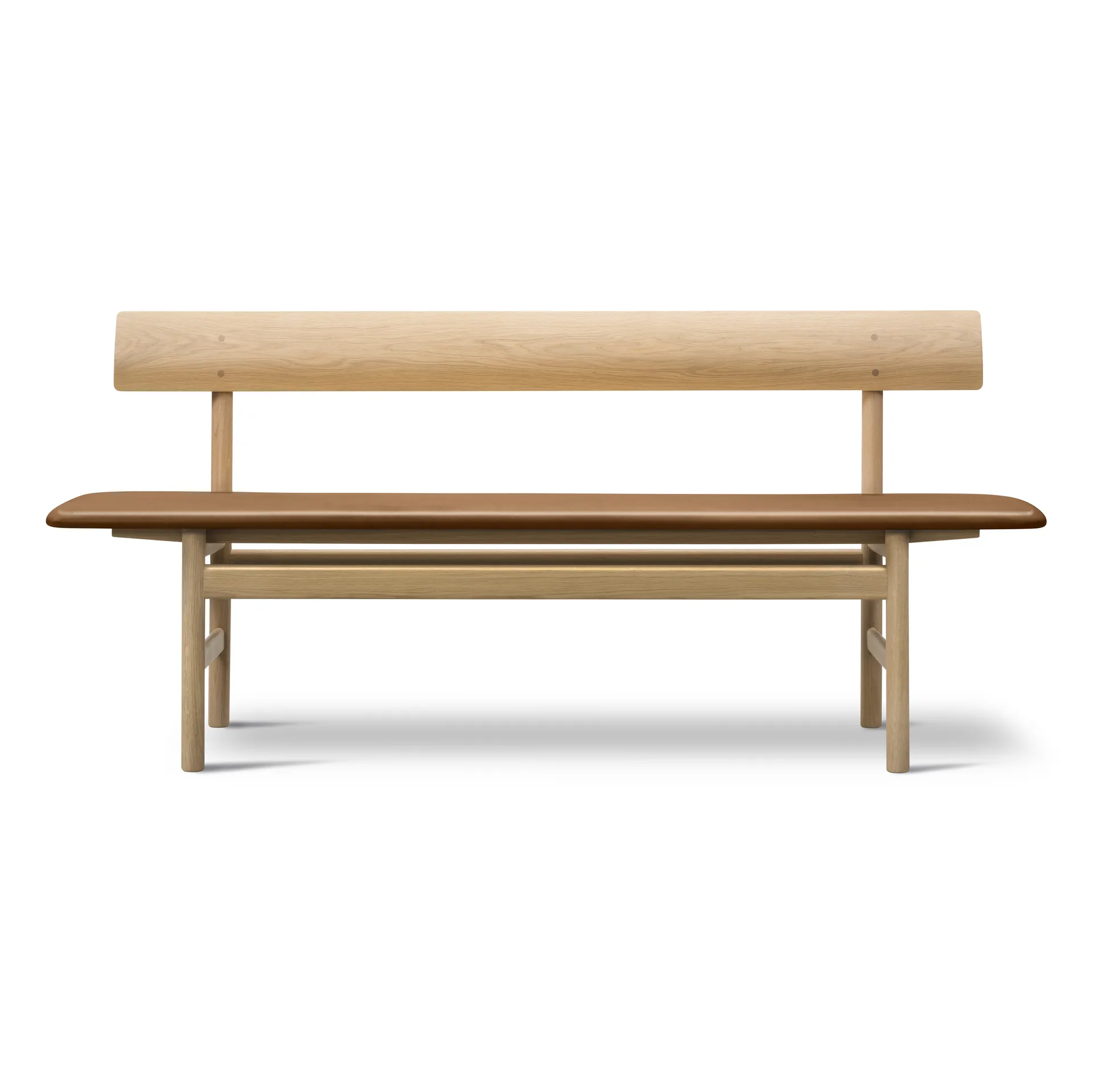 Mogensen 3171 bench, Leather omni 307-waxed oak Fredericia Furniture