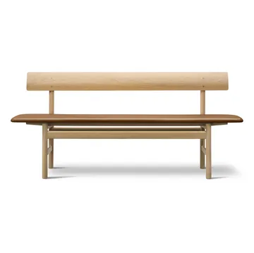 Mogensen 3171 bench - Leather omni 307-waxed oak - Fredericia Furniture