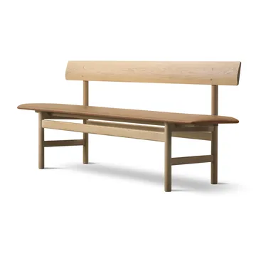 Mogensen 3171 bench - Leather omni 307-waxed oak - Fredericia Furniture