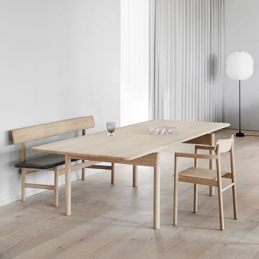 Post 6442 dining table, Soaped oak, 100x320 cm Fredericia Furniture