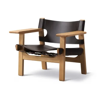 The Spanish armchair - Leather dark brown-oiled oak - Fredericia Furniture