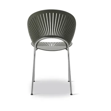 Trinidad 3398 chair - Khaki green-chrome - Fredericia Furniture