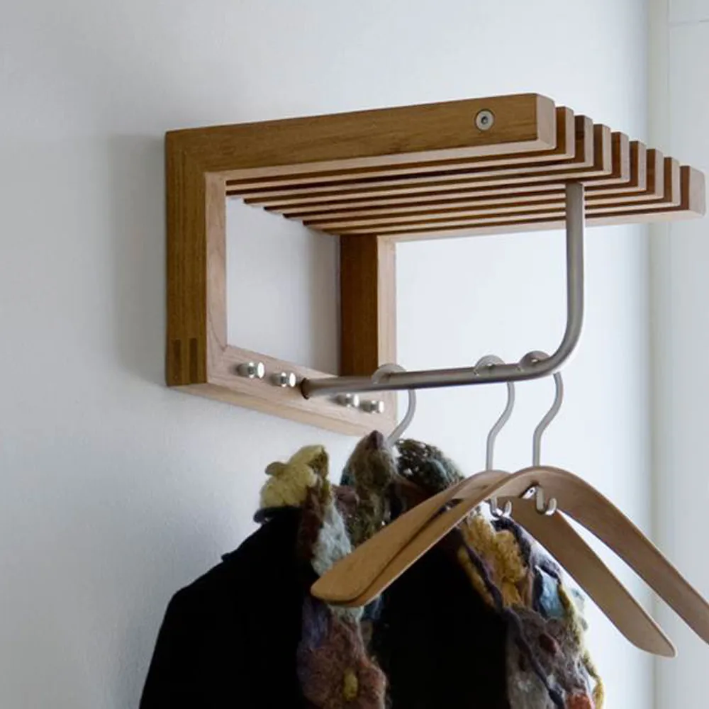 Cutter Mini Wardrobe coat rack with shelf, Teak Fritz Hansen