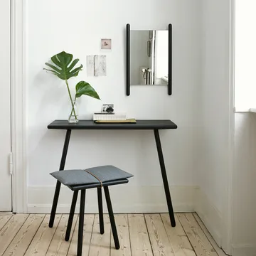 Georg stool - Linen, oak untreated, incl. linen cushion - Fritz Hansen
