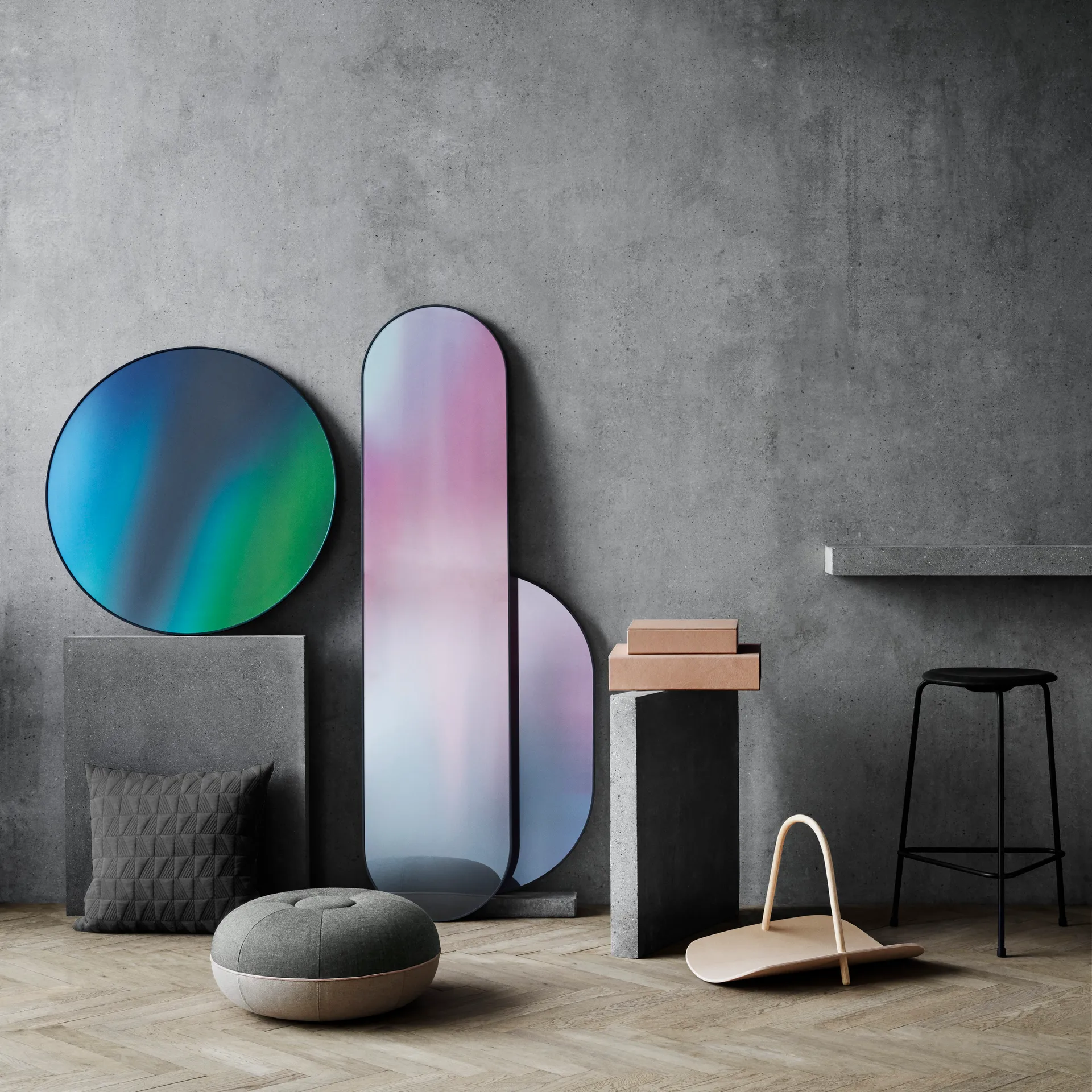 High Dot stool leather, Cowboy black Fritz Hansen