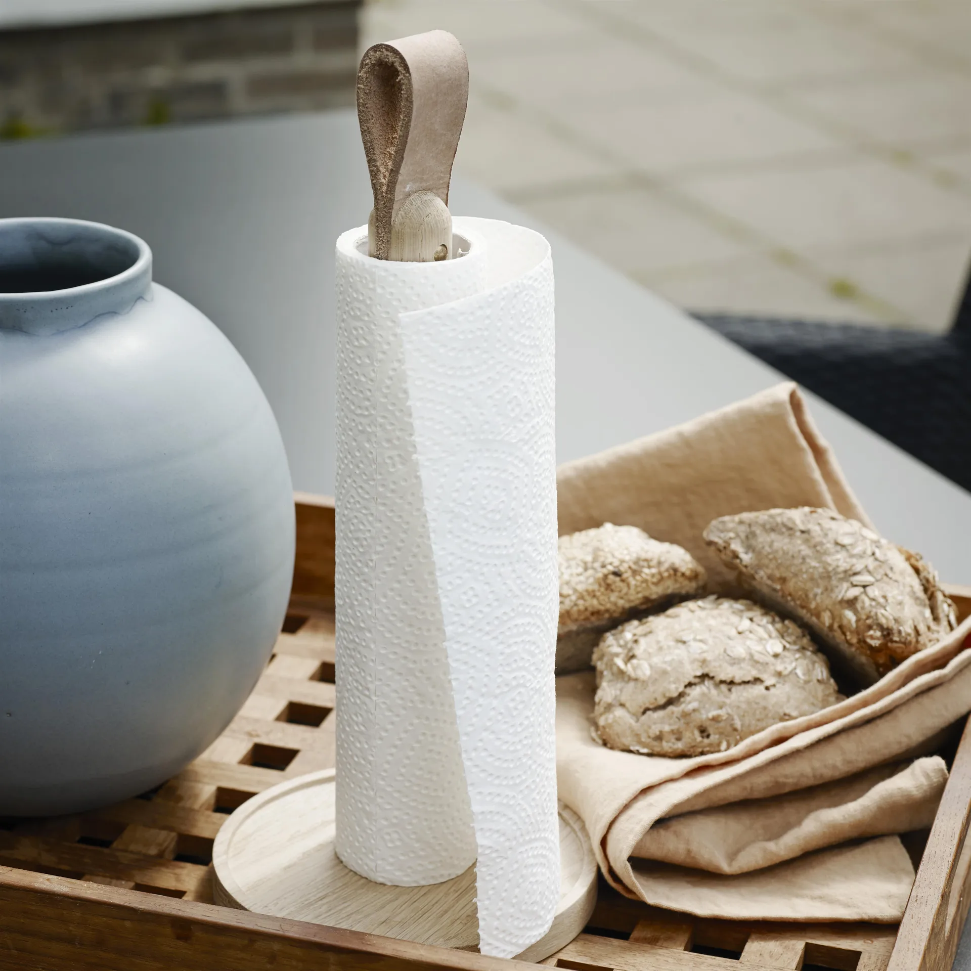 Norr paper roll holder, oak Fritz Hansen