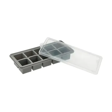 Funktion ice cube tray with lid - Grey, silicone, 21.9x9.9 cm - Funktion