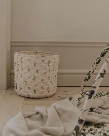 Bluebell satin quilted basket 2 pieces - 20xØ20 cm + 30xØ30 cm - Garbo&Friends