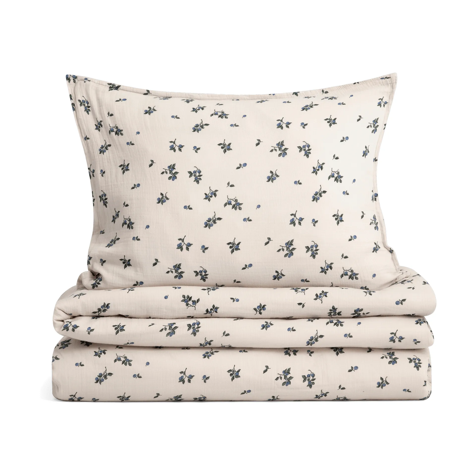 Blueberry Muslin bed set, 140x200 cm/50x75 cm Garbo&Friends
