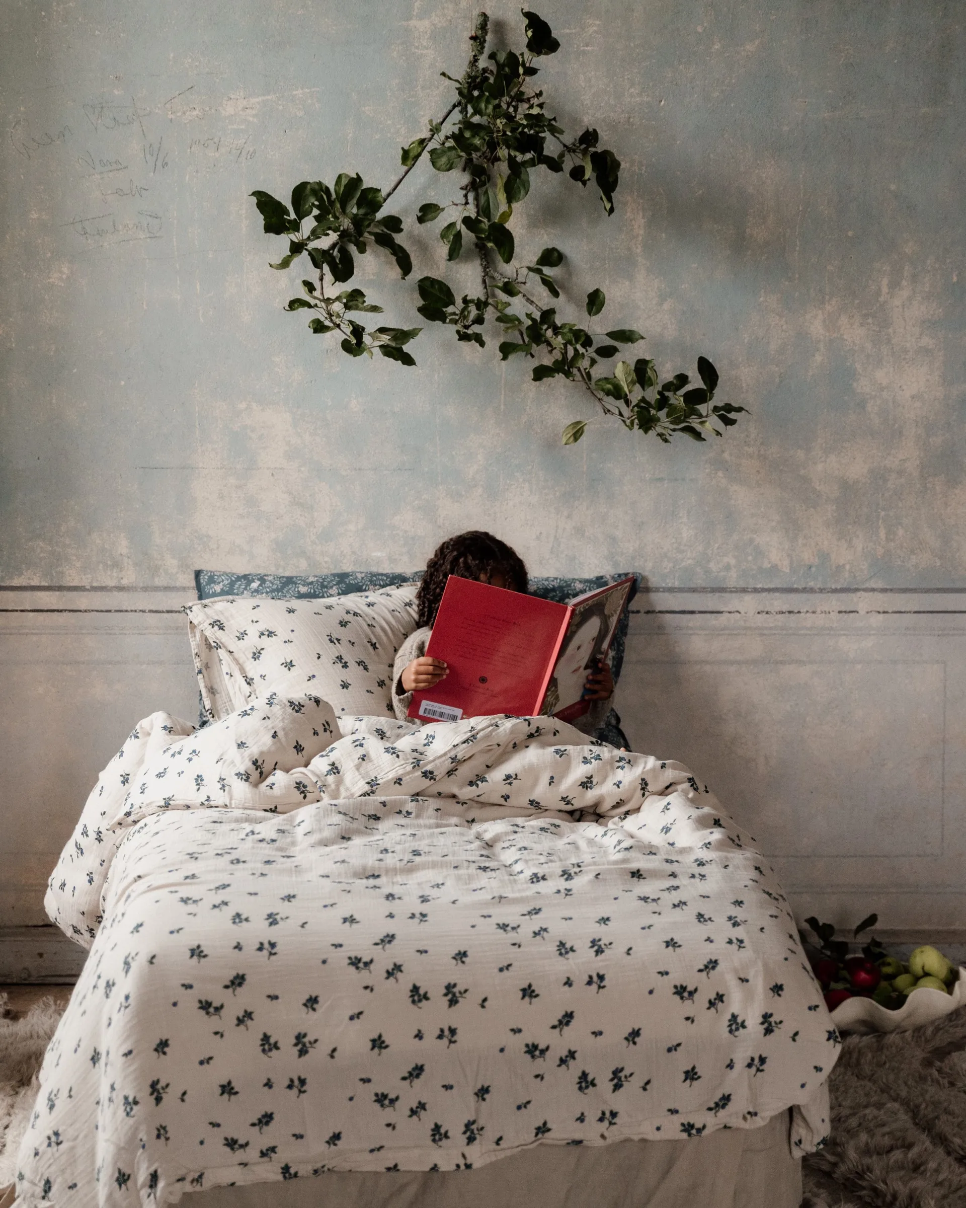 Blueberry Muslin bed set, 140x200 cm/50x75 cm Garbo&Friends