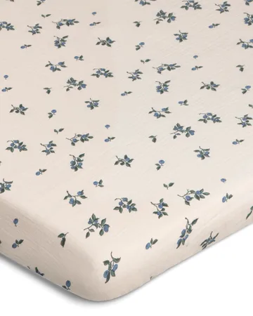 Blueberry Muslin fitted sheet - 90x200x30 cm - Garbo&Friends