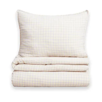 Gingham Sky Blue Muslin bedding set - 150x210 cm / 50x60 cm - Garbo&Friends