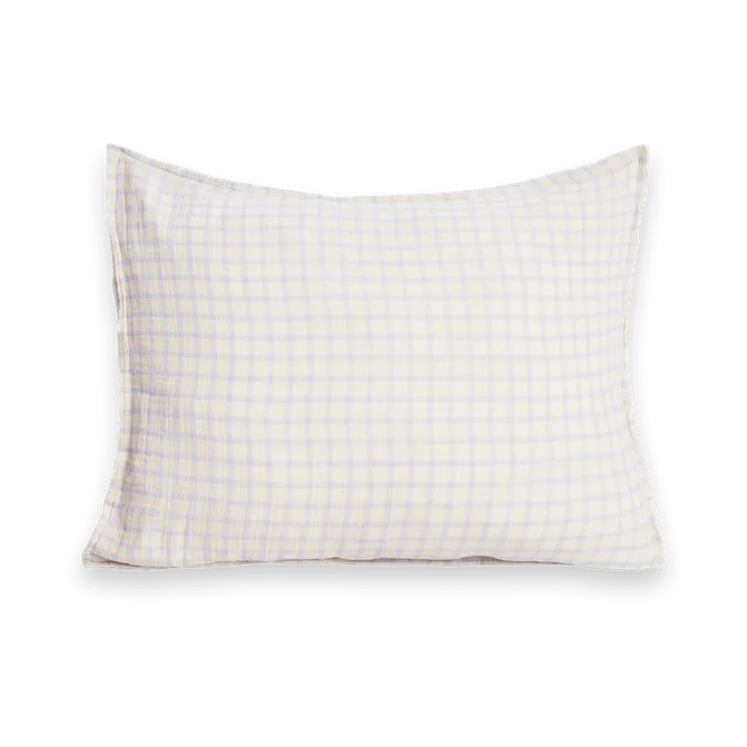 Gingham Sky Blue Muslin pillowcase, 50x60 cm Garbo&Friends