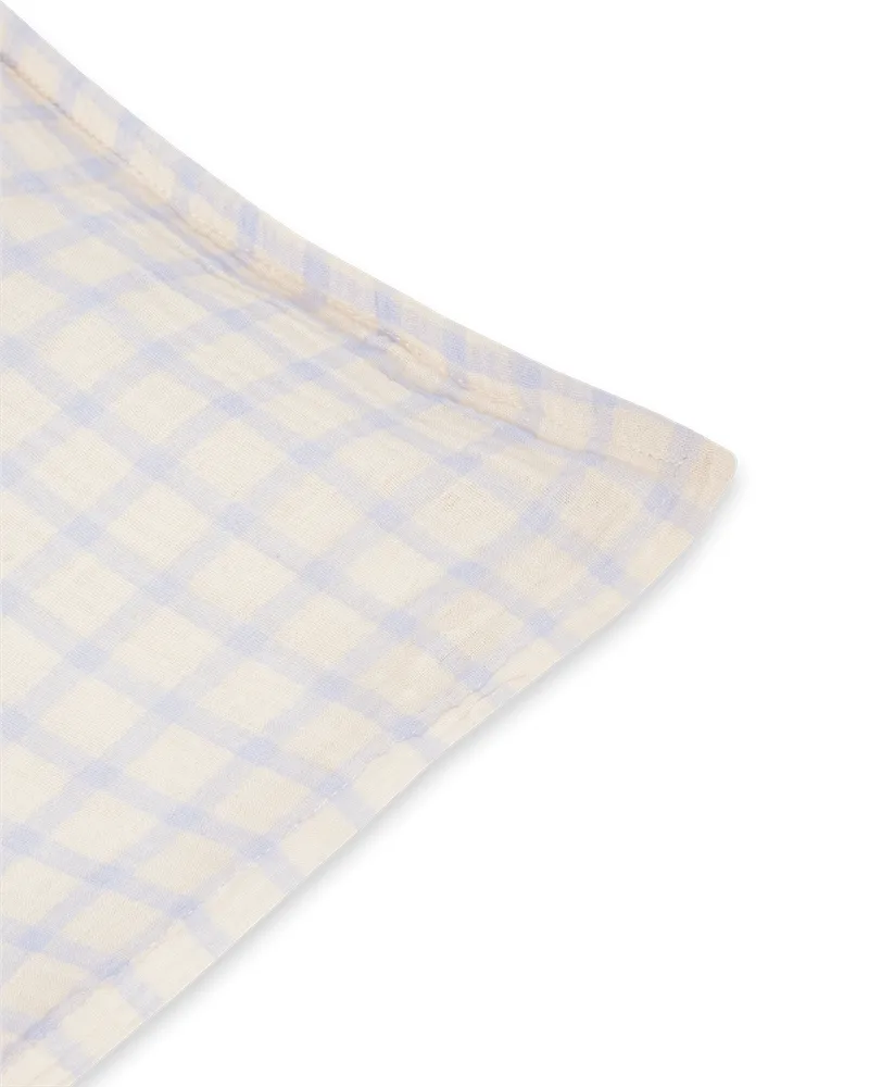 Gingham Sky Blue Muslin pillowcase, 50x60 cm Garbo&Friends