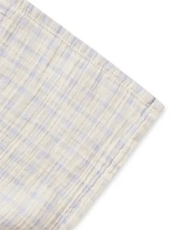 Gingham Sky Blue Muslin swaddle blanket - 110x110 cm - Garbo&Friends