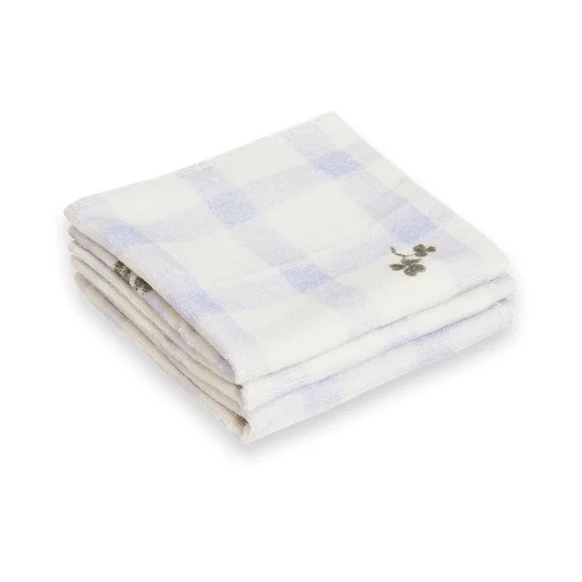 Gingham Sorrel Blue Terry washcloth 3-pack, 30x30 cm Garbo&Friends