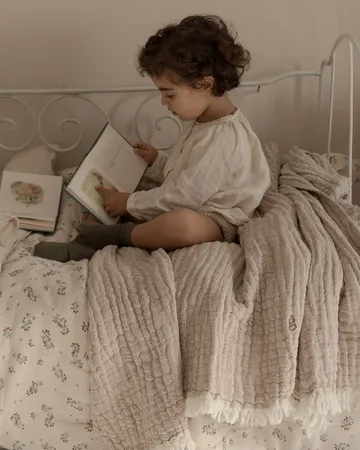 Lin Mellow blanket 110x110 cm - Tawny - Garbo&Friends