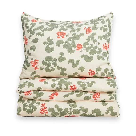 Pelargonium Muslin bedding set, 150x210 cm/50x60 cm Garbo&Friends