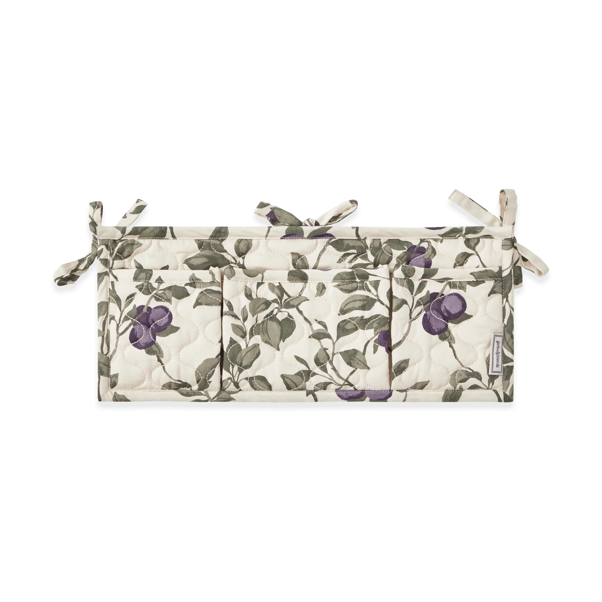 Plum satin quilted bed pocket, 43x18cm Garbo&Friends
