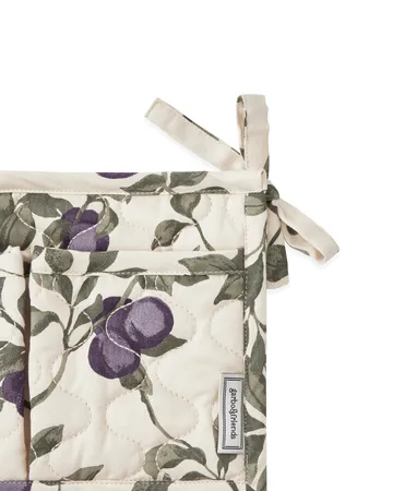 Plum satin quilted bed pocket - 43x18cm - Garbo&Friends