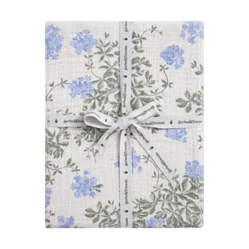 Plumbago Muslin fitted sheet - 160x200x30 cm - Garbo&Friends