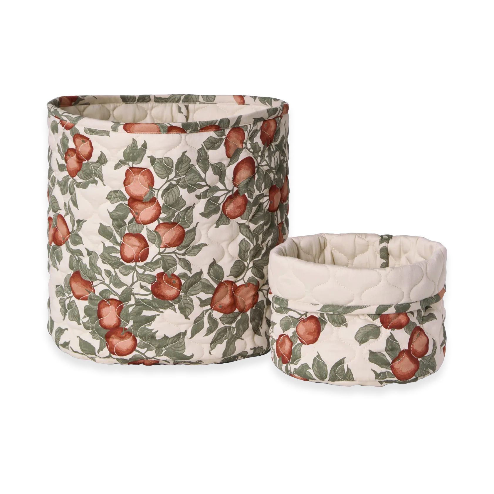 Pomme satin quilted basket 2 pieces, 20xØ20 cm + 30xØ30 cm Garbo&Friends