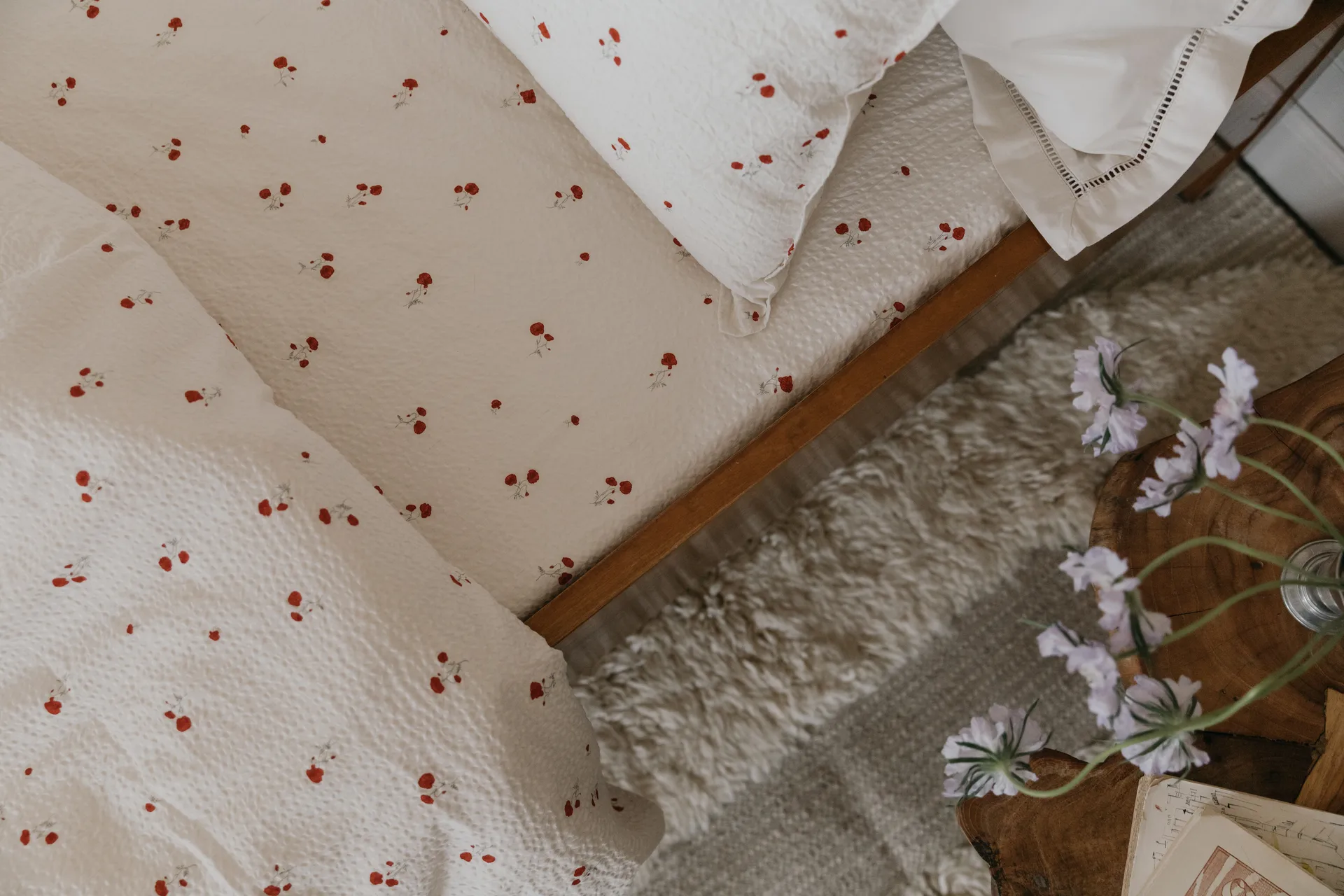 Poppy Seersucker fitted sheet, 90x200x30 cm Garbo&Friends