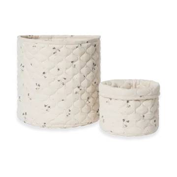 Viola Satin quilted basket 2 pieces - 20xØ20 cm + 30xØ30 cm - Garbo&Friends